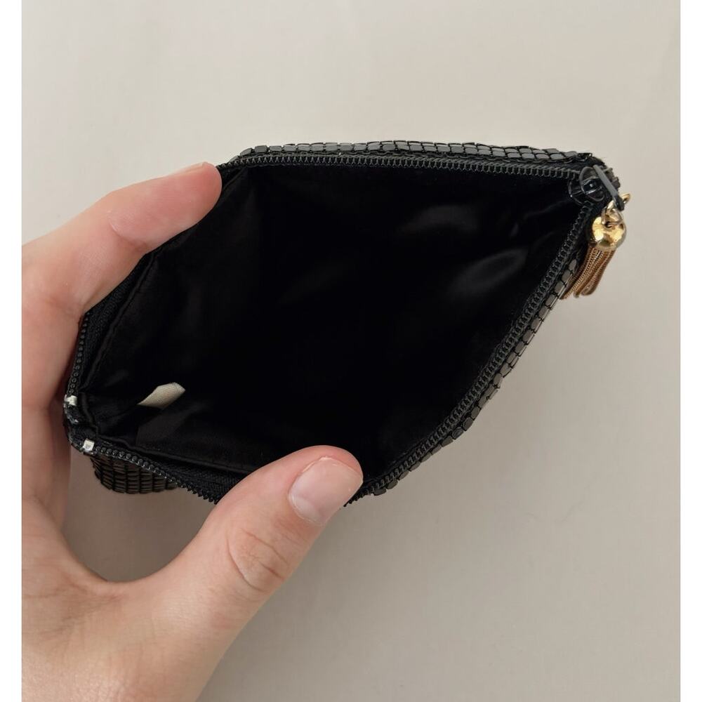 Black Vintage Metal Mesh Zip Small Coin Purse - Picture 3 of 6